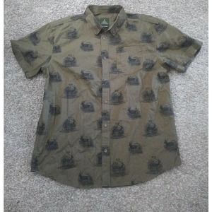Prana Men Shirt Size Xlarge Deer Button Up Collar